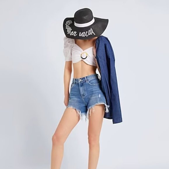 Apricot Lane Floppy Sun Hat Always On Vacay Embroidered Black ONE SIZE NWOT - Picture 2 of 8